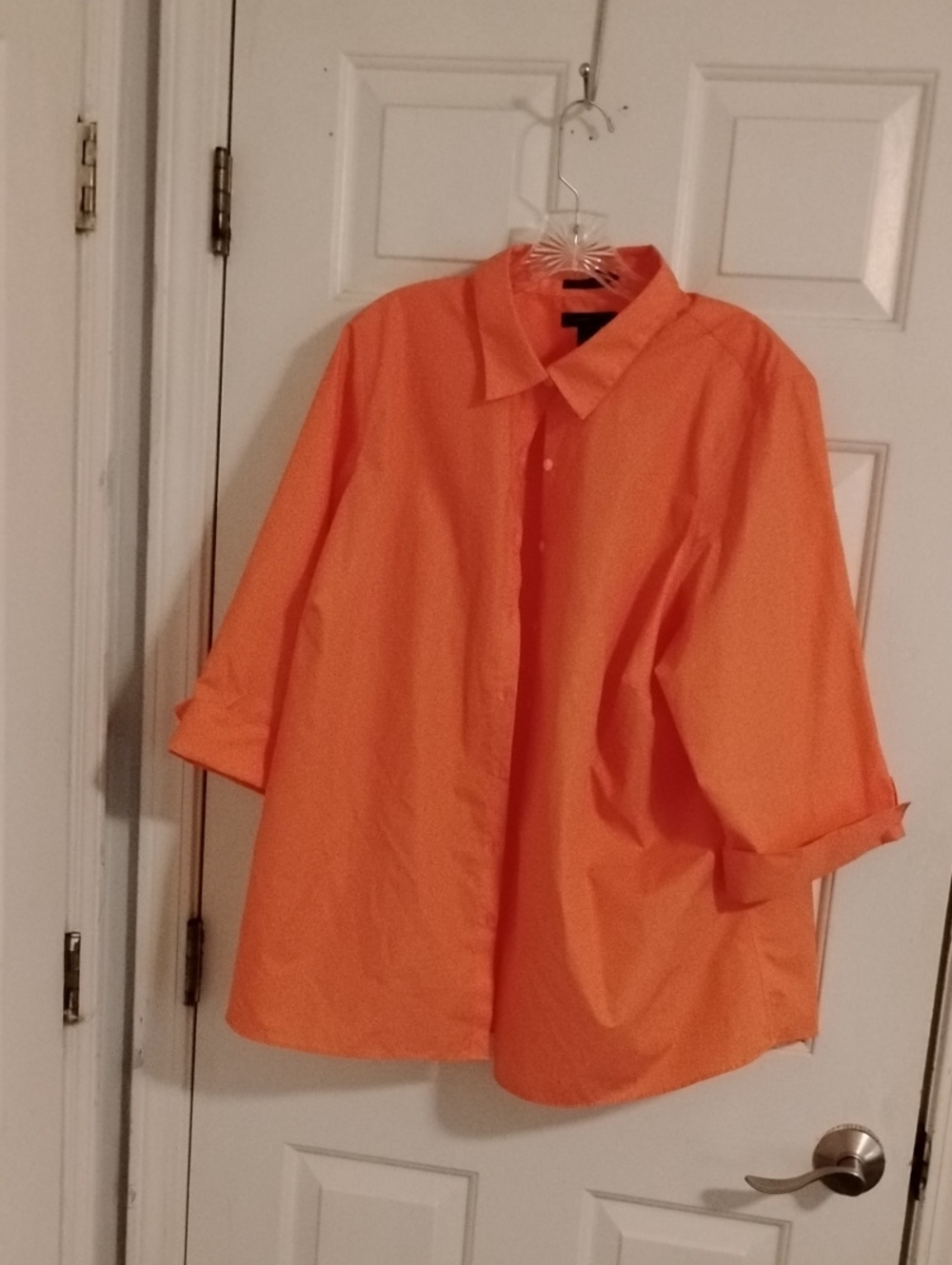 Lands' End Orange Button-Up Top
